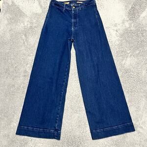 Pilcro Anthropologie Jeans Womens 29 Petite (28x27.5) The Skipper Wide Leg Blue